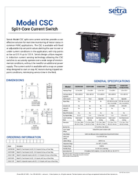 Thumbnail of document Data Sheet - CSC Split-Core Current Switch